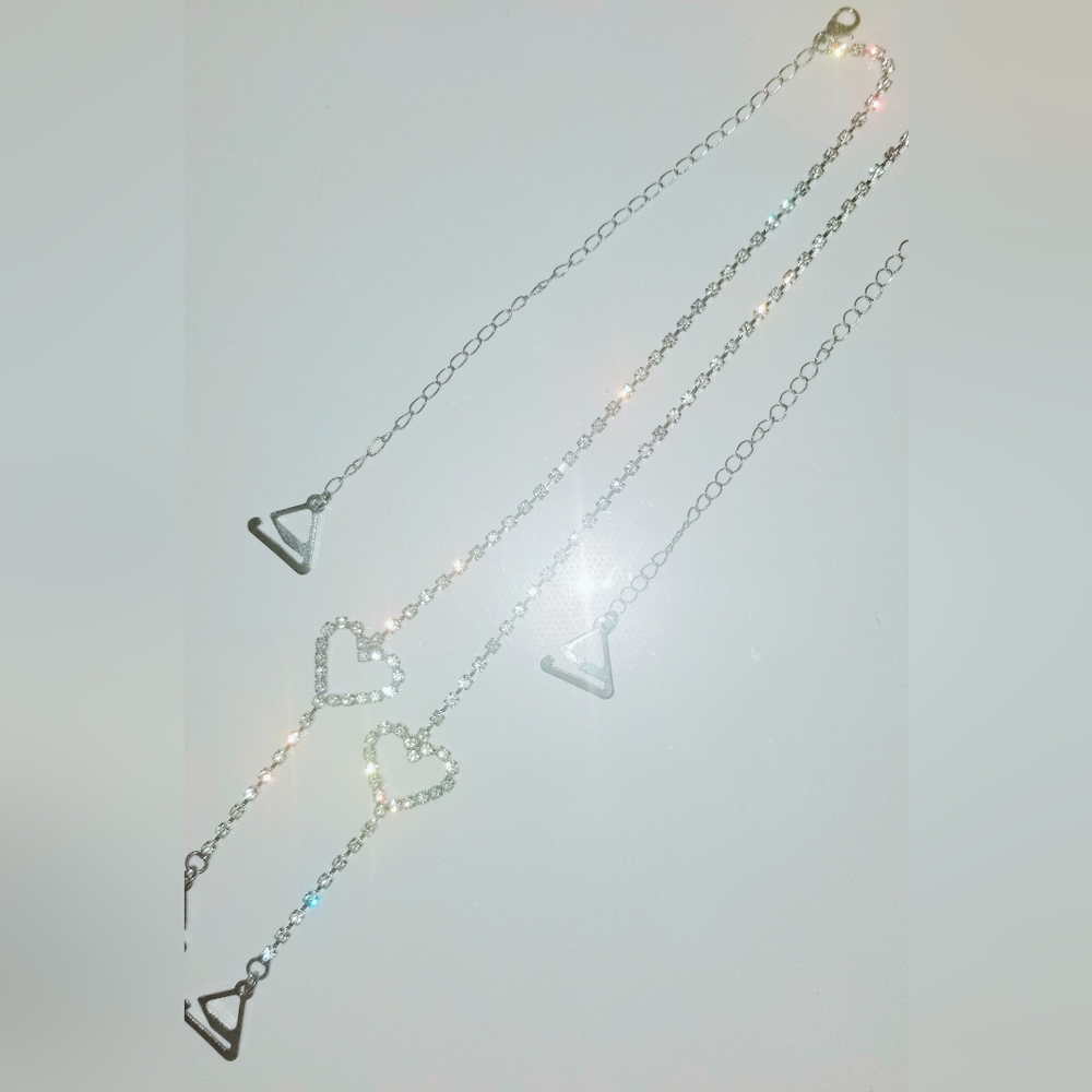 Heart rhinestone bra straps